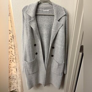 Pink Clover Light Gray Knit Coatigan Size XL